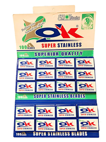 100 Ok Super Stainless Double Edge Razor Blades