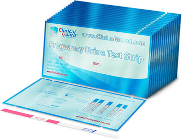 Clinical Guard 50 Pregnancy Test Strips - Sensitive & Accurate Measurement Within 5 Mins - Early Detection Pregnancy Test Strip - Easy To Use For Home Tests - Hcg Test Strip Kit