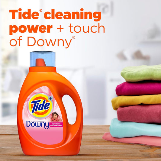 Tide Liquid Laundry Detergent With Touch Of Downy, April Fresh Scent, 74 Loads, 105 Fl Oz