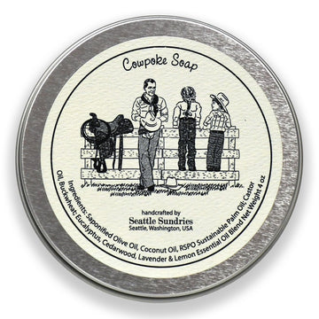 Eucalyptus & Cedarwood Soap For Men & Women - 3X (4Oz) All Natural Handmade Shower Bar Soap With Buckwheat In A Travel Tin - Retro Western Aesthetic Gift Pack Bundle Set