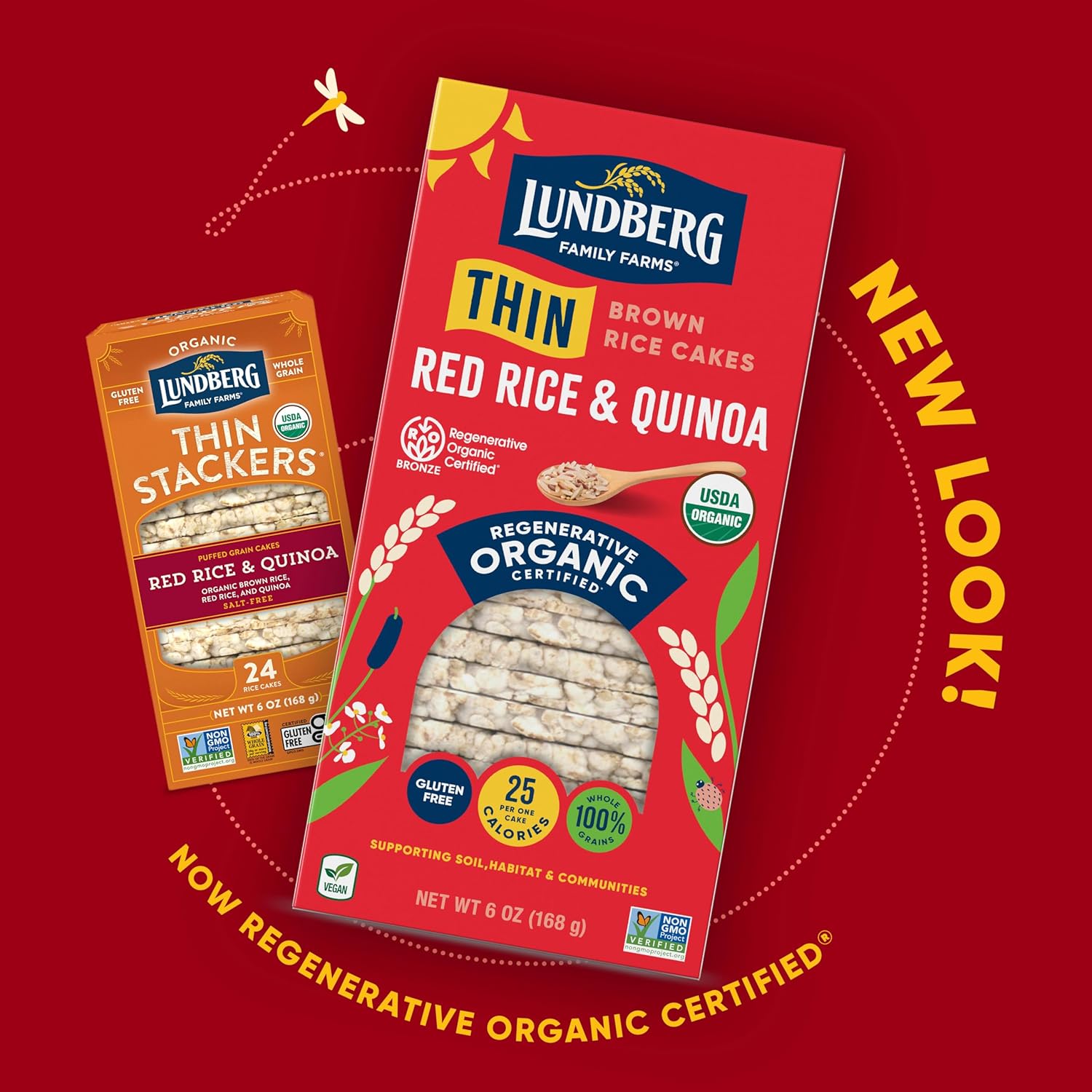 Lundberg Thin Brown Rice Cakes, Red Rice & Quinoa, 6-Pack –Regenerative Organic Certified Thin Rice Cakes, Healthy Snacks, Vegan,6 Oz Ea : Grocery & Gourmet Food