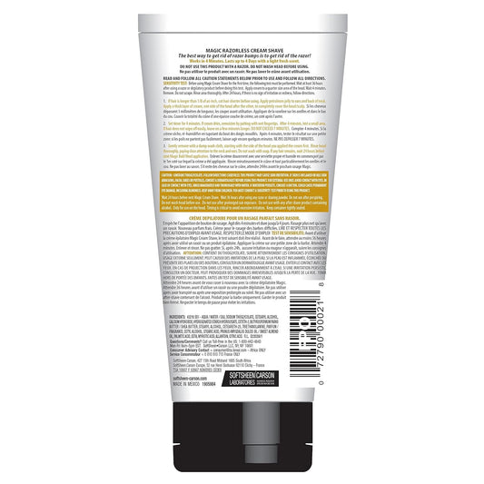 SoftSheen-Carson Magic Razorless Shaving Cream for Men, Hair Removal Cream, for Bald Head Maintenance, No Razor Needed, Depilatory Cream Works in 4 Minutes for Coarse Curly Hair, 6 oz