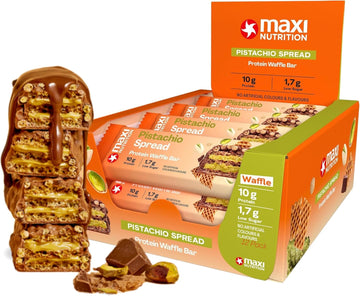 Maxinutrition Hazelnut Spread Protein Waffle Bar, 202 Kcal, 9.7G Protein, 12 X 39G Bars