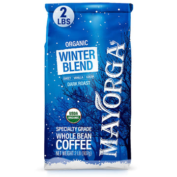 Mayorga Seasonal Dark Roast Coffee, 2 Lb Bag - Winter Blend Coffee Roast - 100% Arabica Whole Coffee Beans - Bold & Smooth Organic Coffee - Specialty Grade, Non-Gmo, Direct Trade, Kosher