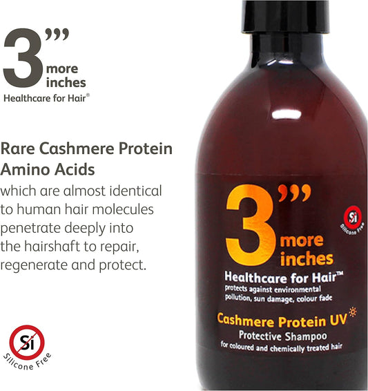 3'''More Inches Cashmere Protein Uv Protective Shampoo 250Ml - Restoring & Strengthening Shampoo - Uv Hair Protection & Pollution Damage - Silicone Free - Hair Care By Michael Van Clarke
