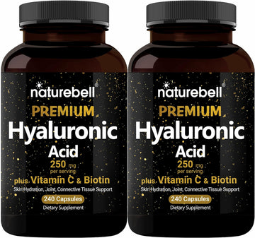 Naturebell 2 Pack Plant Based Hyaluronic Acid Supplements 250Mg With 2