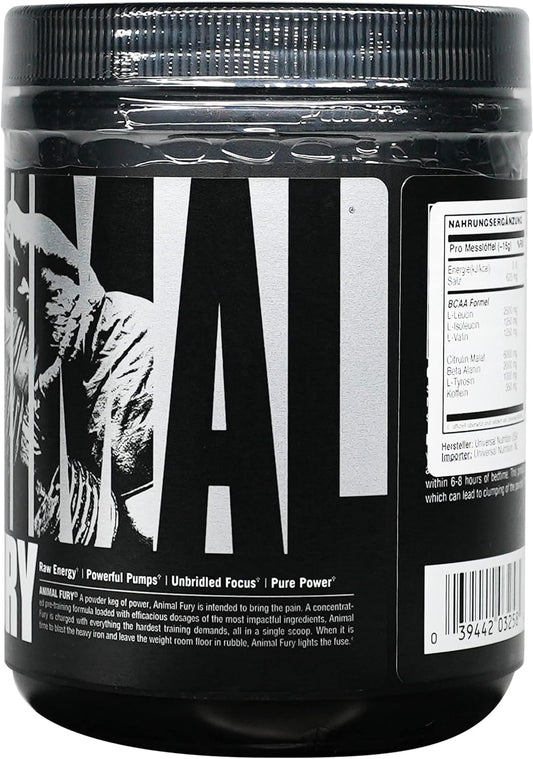 Animal Fury Pre Workout Powder Supplement  Energize Your Workout With More Focus, Energy, Endurance And Pumps, Watermelon, 20 Servings, 11.28 Ounce