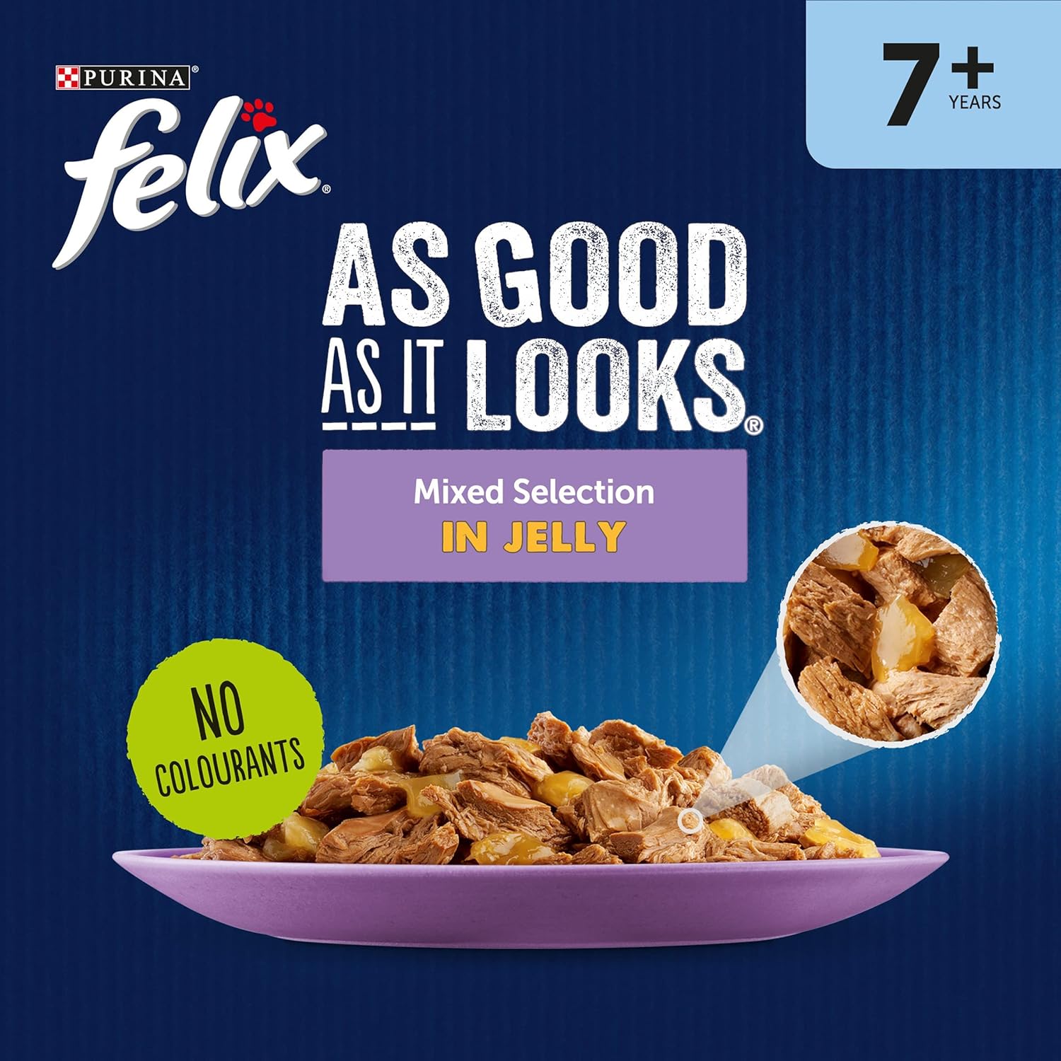 Felix As Good As It Looks 7+ Senior Wet Cat Food Mixed in Jelly Beef, Salmon, Chicken, Tuna 40 x 100g Pouches :Pet Supplies