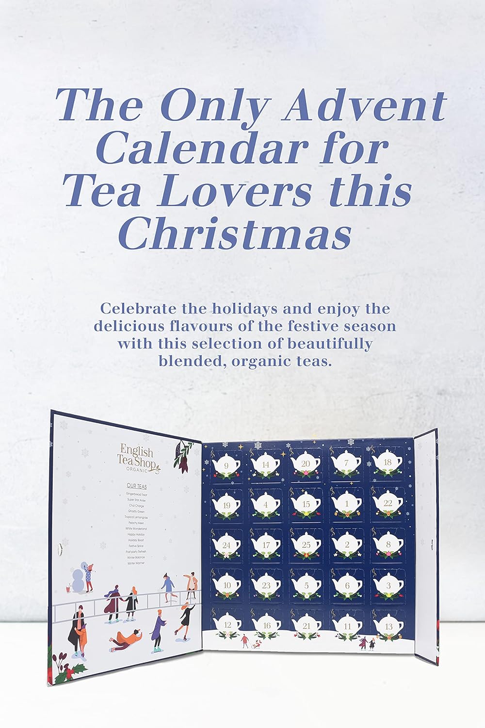 English Tea Shop Book Style Christmas Night Advent Calendar | 25 Pyramid Tea Bags | 50g : Amazon.co.uk: Grocery
