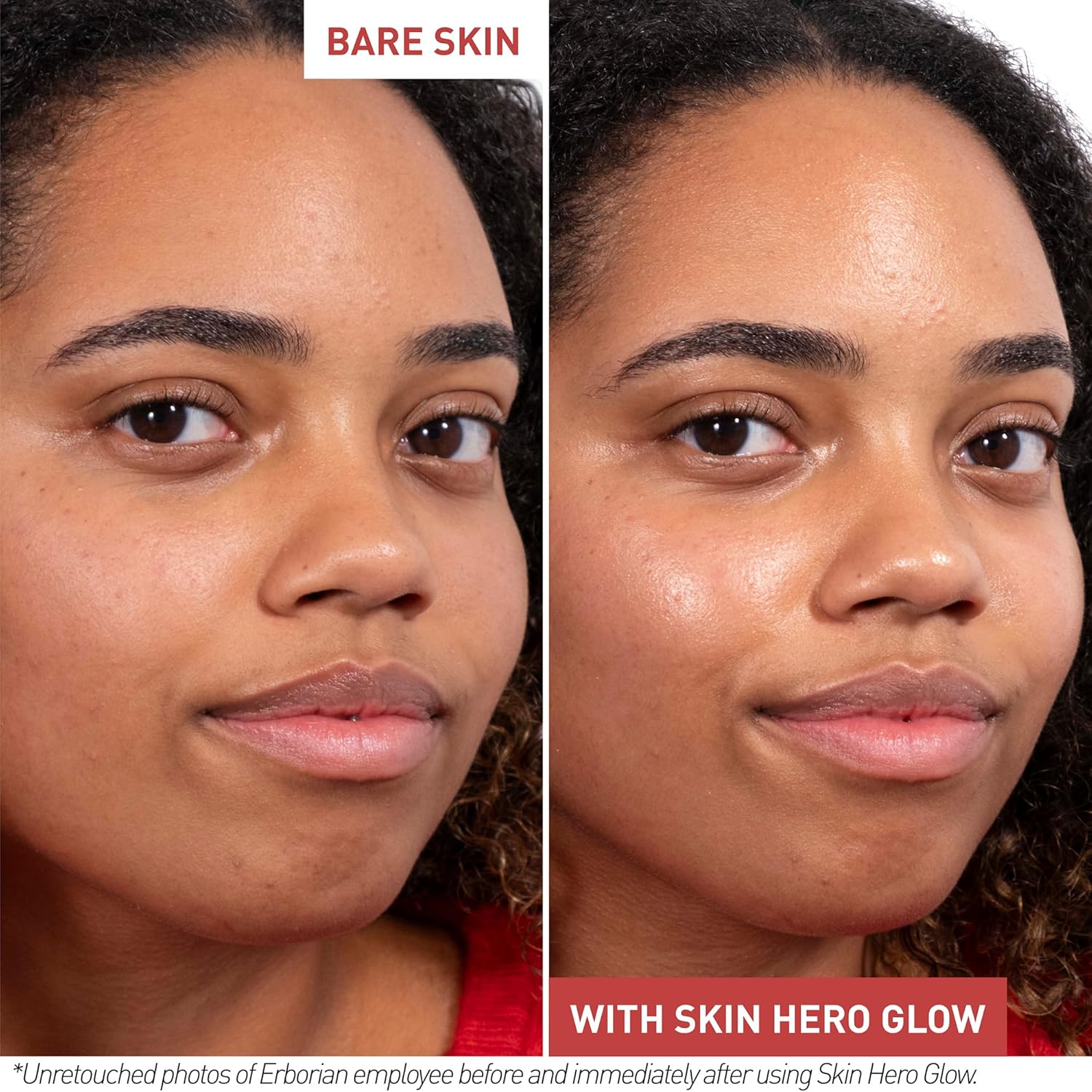 Erborian Skin Hero Glow, Non Tinted Korean Bare Perfector Face - Korean Care With Ginseng Extract & Hyaluronic Acid - Facial Cream Hydrates & Smooths – Glass- Finish 40 Ml