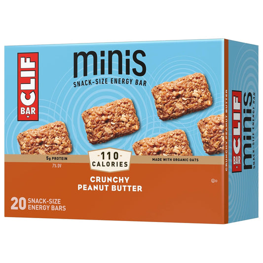 Clif Bar Minis Crunchy Peanut Butter 20 Pack 0.99 Oz. And Clif Nut Butter Chocolate Peanut Butter Bar 5 Pack 1.76 Oz