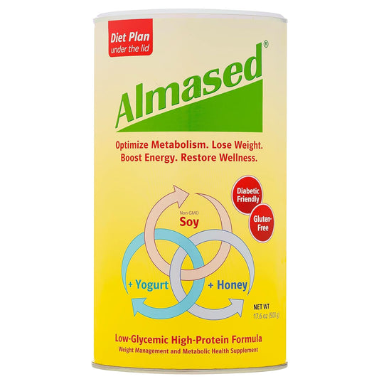 Almased Protein Powder For Weight Loss Kit For Men & Women, Natural Meal Replacement Shake For Weight Loss, Supplement, 27 Grams Of Protein Per Serving (Original Flavor, 3 Cans @ 17.6 Oz Ea + Scoop)