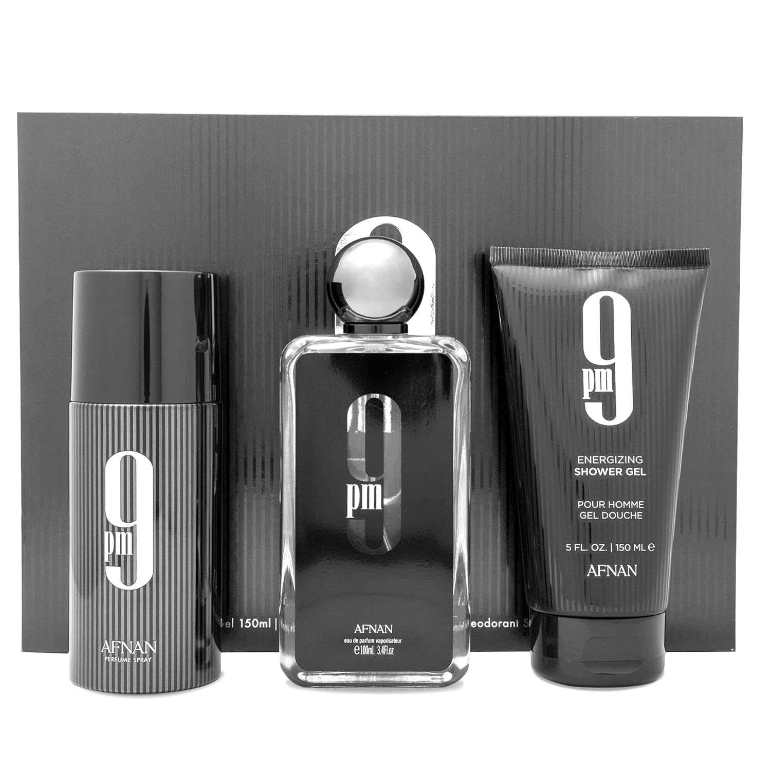 Afnan 9 Pm Luxury Perfume Gift Set β Eau De Parfum (3.4 Oz), Deodorant (5.0 Oz), Shower Gel (6.7 Oz) : Beauty & Personal Care