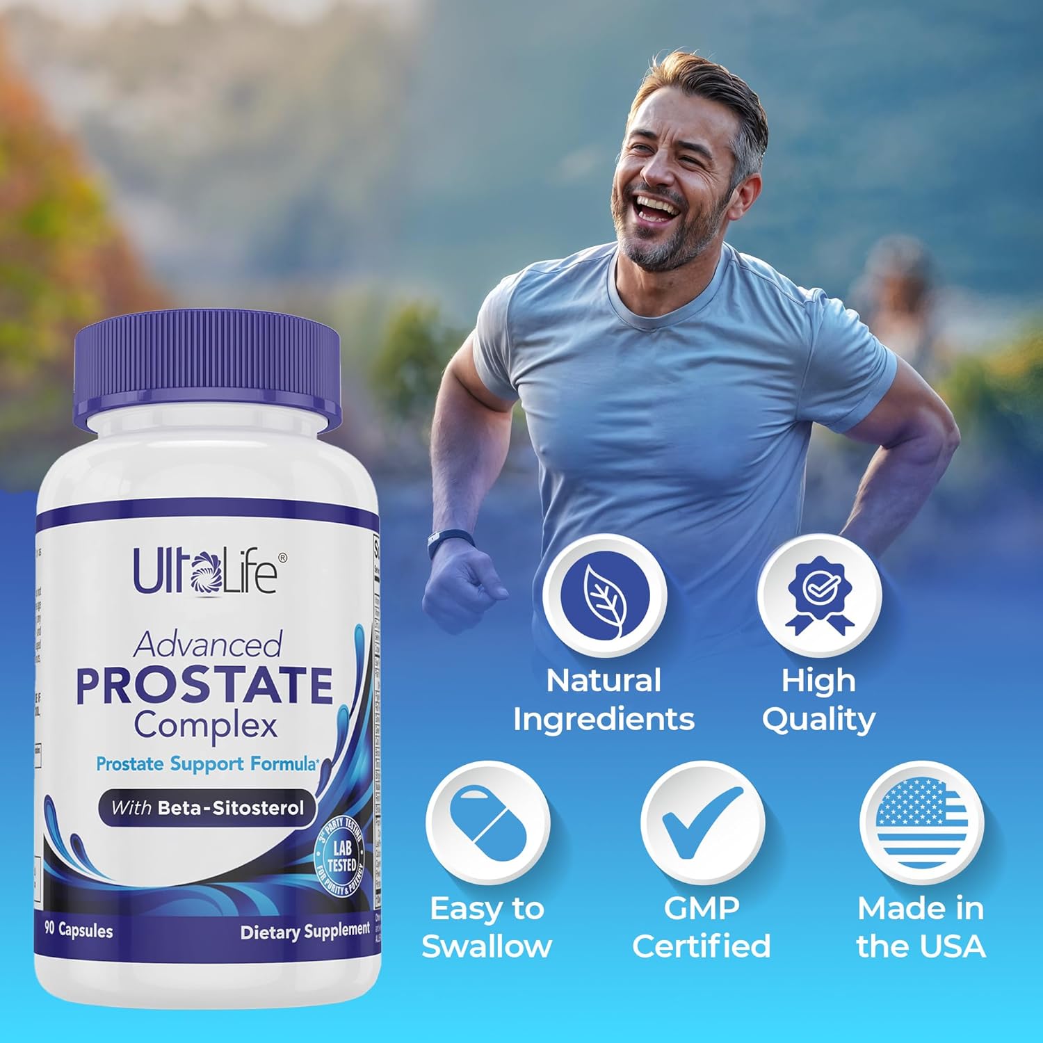 Ultalife Advanced Saw Palmetto Prostate Supplement For Men With Beta Sitosterol Promotes Urinary Comfort, Sleep Quality & Prostate Health 90 Capsules : Health & Household