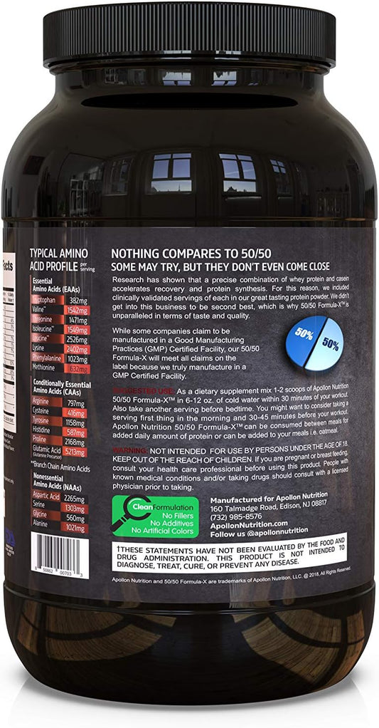 Apollon Nutrition 50/50 Formula-X | Whey Isolate And Casein Protein |