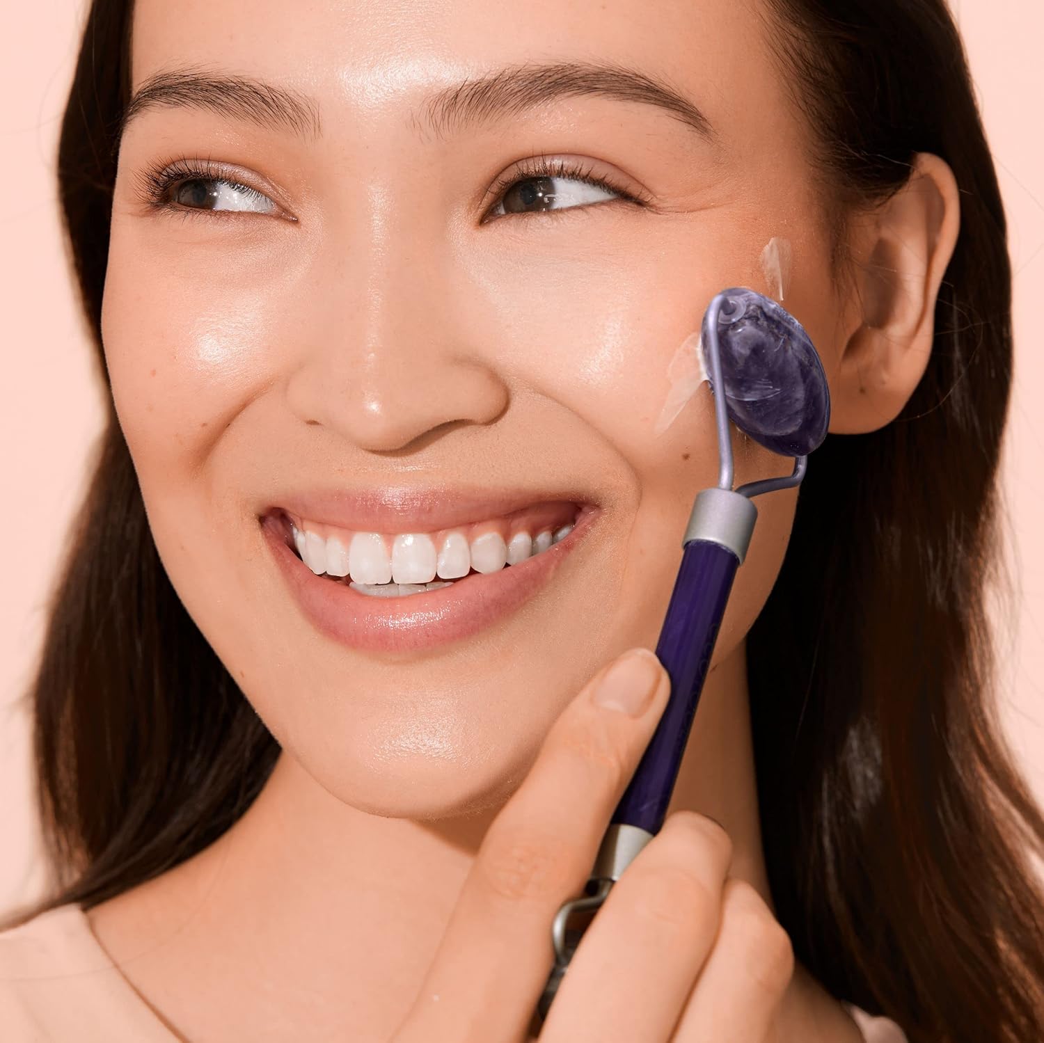 Ecotools Amethyst Facial Roller, Real Stone Face Roller & Massager, Skincare & Sculpting Tool, Reduces Puffiness & Dark Circles, Eco-Friendly Beauty Tool, Vegan & Cruelty-Free, 1 Count : Beauty & Personal Care