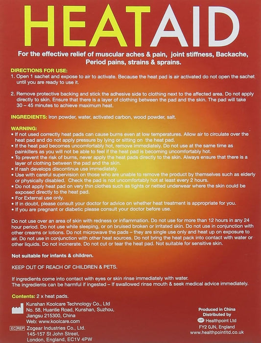 Healthpoint Heataid Heat Pads - Pack Of 6