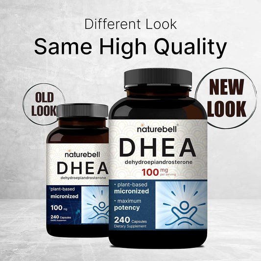 Naturebell Dhea 100Mg, 240 Capsules | Extra Strength, Micronized Grade For Better Absorption, Supports Energy Level, Metabolism And Healthy Aging For Men And Women, No Gmos And Made In U.S.A