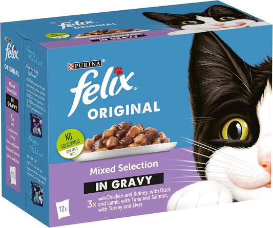Felix Mixed Selection In Gravy Cat Food 12X100G, Pack Of 412114249