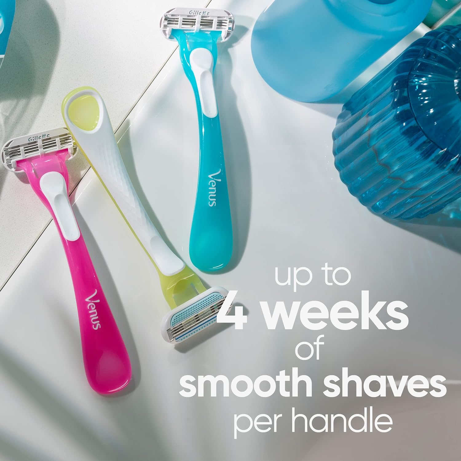 Gillette Venus Tropical Disposable Razors for Women, 3+1 Count, Designed for a Smooth Shave, Tropical Fragrance Scented Handles : Everything Else