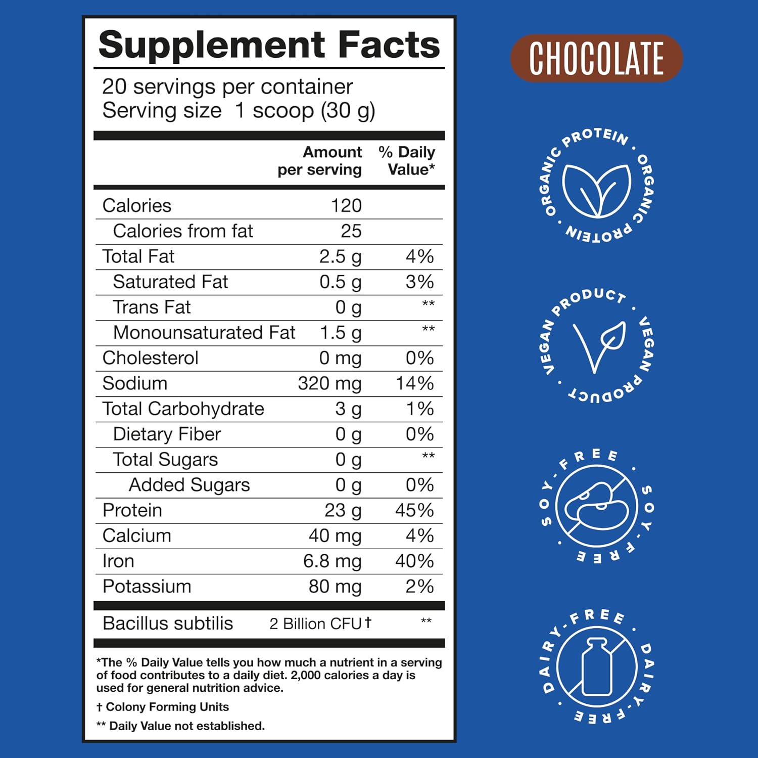 BIRDMAN Falcon Vegan Protein Powder Organic, Stevia & Sugar Free, Plant Based Protein, Low Carb, Dairy Free, Keto, Non Whey Protein, Probiotic, Pea Protein | Chocolate Flavor - 20 Servings - 1.32lb : Health & Household