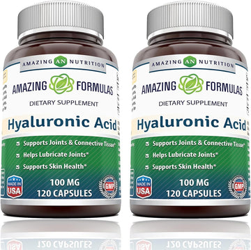 Amazing Formulas Hyaluronic Acid 100Mg Capsules Supplement | Non Gmo | Gluten Free | Made In Usa (1 Count (Pack Of 1))