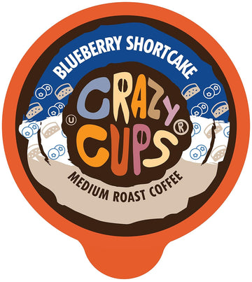 Crazy Cup Blueberry Coffee Pods, Single Serve Blueberry Shortcake Hot Or Iced Coffee Cups For Keurig K Cups Machines, Recyclable Flavored Coffee Blueberry Pods, 22 Count