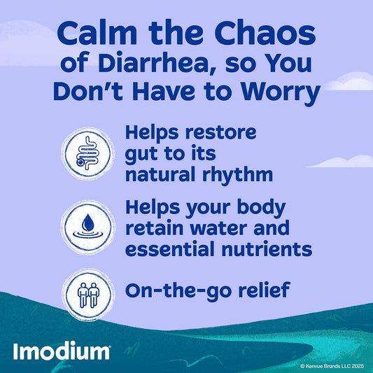 Imodium Multi-Symptom Relief Caplets, Loperamide Hydrochloride & Simethicone Anti-Diarrheal Medicine For The Relief Of Diarrhea, Gas, Bloating, Cramps & Pressure, Hsa/Fsa Eligible, 18 Ct