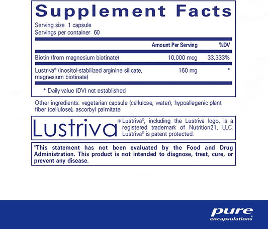 Pure Encapsulations Biotin Complex Hair & Skin | Biotin Complex For Healthy Hair And Skin Support | 60 Capsules