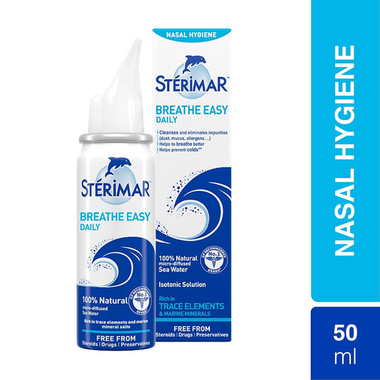 Stérimar Breathe Easy Daily - 100 Percent Natural Sea Water Based Nasal Spray, 50 Ml (Pack Of 2)