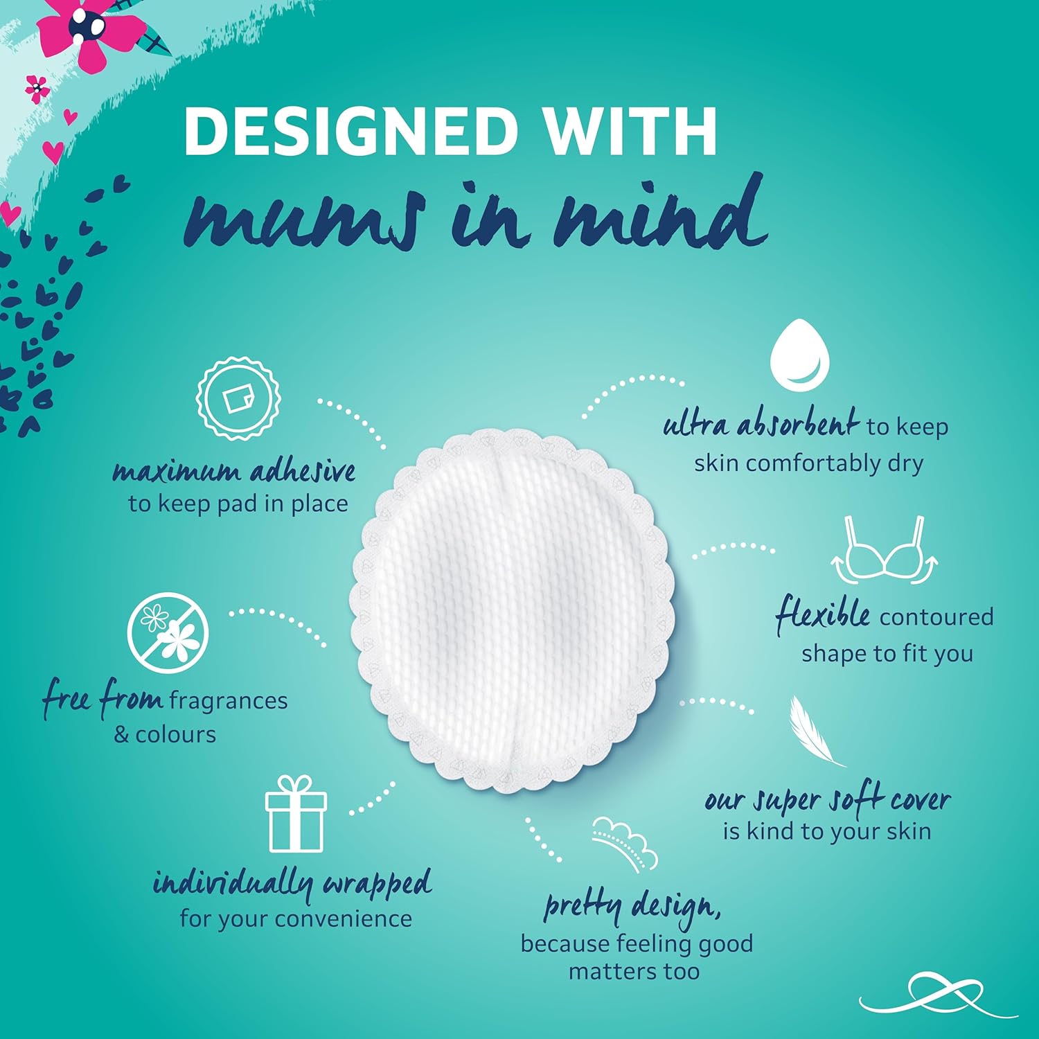 Lil-Lets Nursing Pads – 120 Individually Wrapped, Ultra-Thin, Absorbent & Fragrance-Free – Comfort & Protection For Nursing Moms Postpartum –Maximum Adhesion For Leak & Chafing Nipple Protection : Health & Household