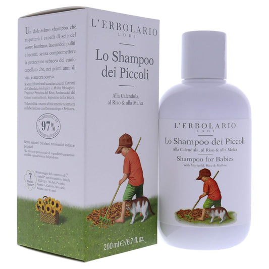 L'Erbolario Shampoo For Babies - Hydrating Baby Shampoo With Calendula Extract - Newborn Essentials For Silky Hair And Scalp Protection - 6.7 Oz