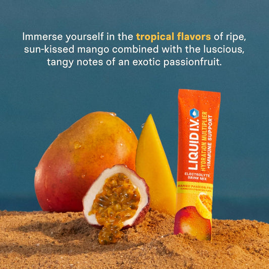 Liquid I.V.® Hydration Multiplier +Immune Support - Tangerine | Electrolyte Powder Drink Mix | 1 Pack (14 Servings)