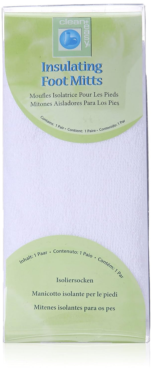 Clean + Easy Insulating Paraffin Foot Mitts – Thermal Terry Cloth Booties For Paraffin Wax Treatment, Cracked Heels Relief & Spa Pedicure, Reusable Cotton Socks For At-Home Foot Spa, 1 Pair