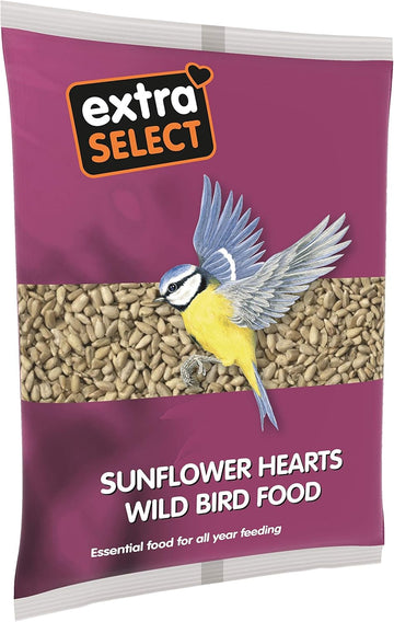 Extra Select Sunflower Hearts Bird Food - Husk-Free, Oil Rich, High Energy Wild Bird Seed For Year Round Feeding - 2 Kg01Sfh2