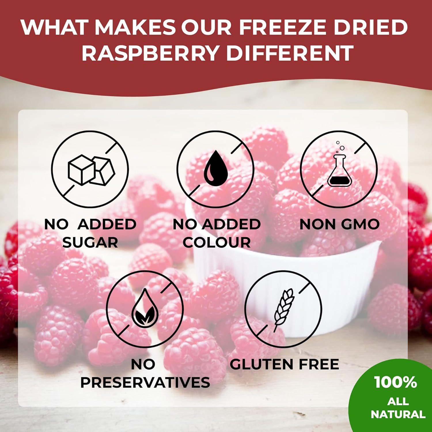 100% Canada Raspberries - Natrihealth Freeze Dried Raspberries 20Gx2 : Grocery & Gourmet Food
