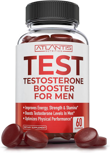 Testosterone Booster For Men Gummies - Male Enhancement, Boosts Energy, & Optimizes Physical Performance. Formulated With Tribulus, Horny Goat Weed, Saw Palmetto, Maca Root & More - 60 Gummies