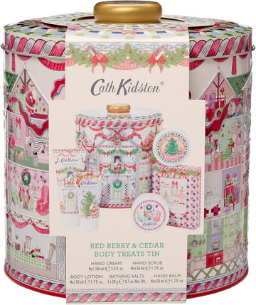 Cath Kidston Hand Cream 100 Ml, Body Lotion, Hand Scrub, Hand Balm 3 X 50 Ml, Bath Salt Sachets 3 X 20 G, Beauty Treat Tin, Travel Size And Vegan Friendly, Gift For Her, A Doll’S House Collection