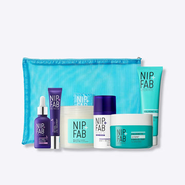 Nip + Fab Renew & Hydrate Gift Set | Firm, Tone And Reduce Fine Lines With Retinol | Retinol Booster, Eye Drops | Hyaluronic Pads, Cream