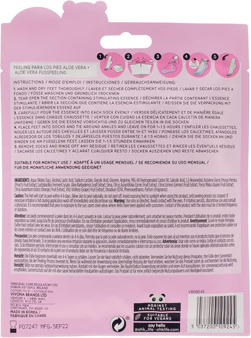 Oh K! Aloe Vera Foot Socks, For Dry Hard Skin, Aloe Vera Scent, Vegan And Cruelty Free, 65G