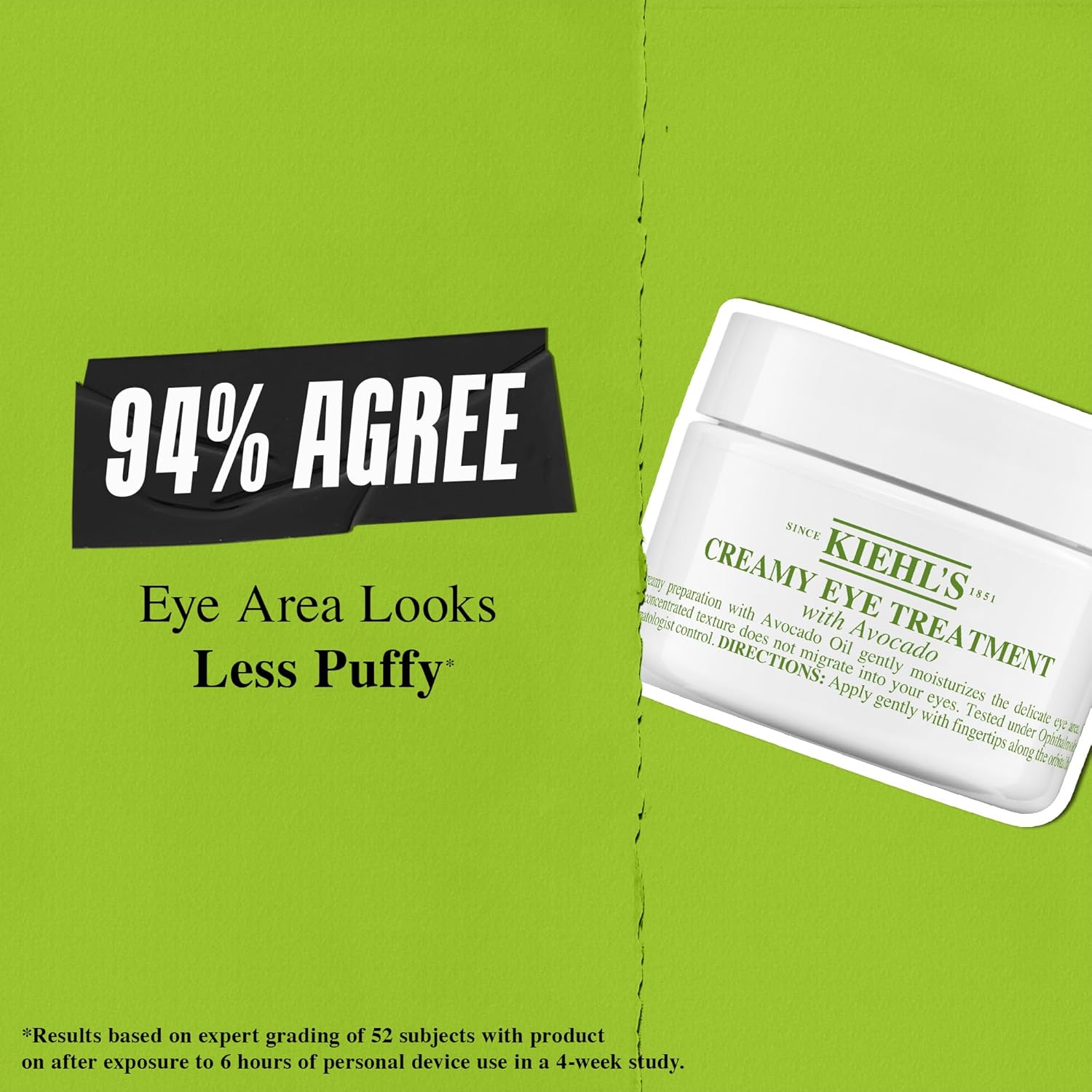 Kiehl'S Avocado Eye Treatment, Nourishing And Hydrating Eye Cream, Avocado Oil And Caffeine To Energize And Invigorate Skin, Tired Eyes, 99% Naturally Derived Formula - 0.5 Fl Oz : Beauty & Personal Care