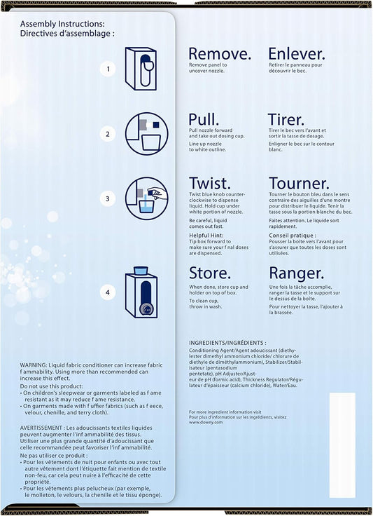 Downy Eco-Box Ultra Concentrated Laundry Fabric Conditioner Liquid, Free & Gentle, 180 Loads, 105 Fl Oz