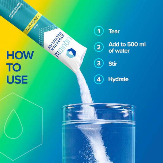 Liquid I.V. Lemon Lime Electrolyte Powder Mix 16 Sticks + Passion Fruit Electrolyte Powder Mix 16 Sticks - Nutritional Supplement
