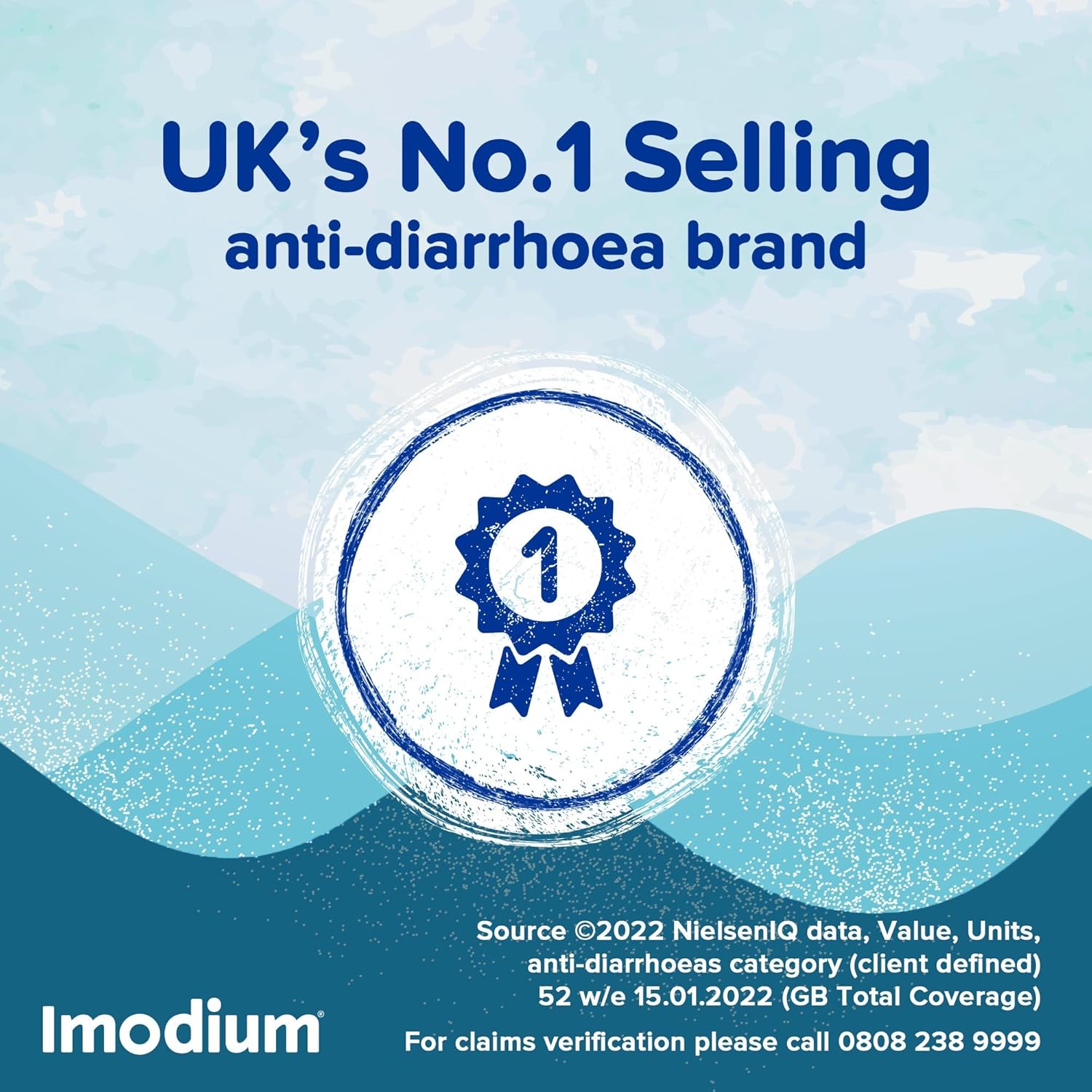 Imodium Dual Action, Relief From Diarrhoea Plus Painful Cramping Bloating Wind, Blue, 6 Tablets (Pack Of 1)