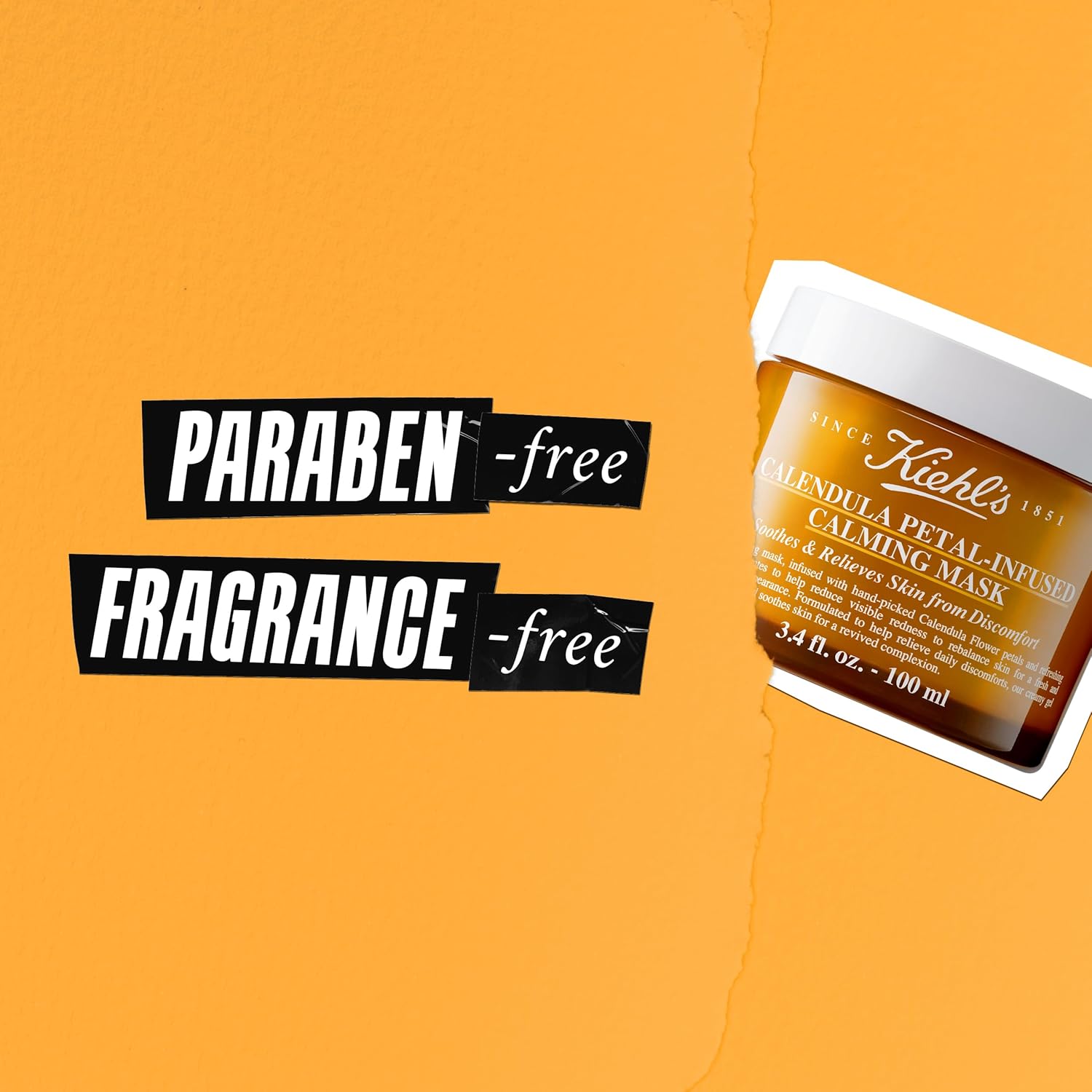 Kiehl'S Calendula Petal Infused Calming Mask, Hydrating & Soothing Gel Face Mask For All Skin Types, Refreshes Dry Skin, With Calendula & Aloe Vera, Paraben-Free, Fragrance-Free - 3.4 Fl Oz : Beauty & Personal Care
