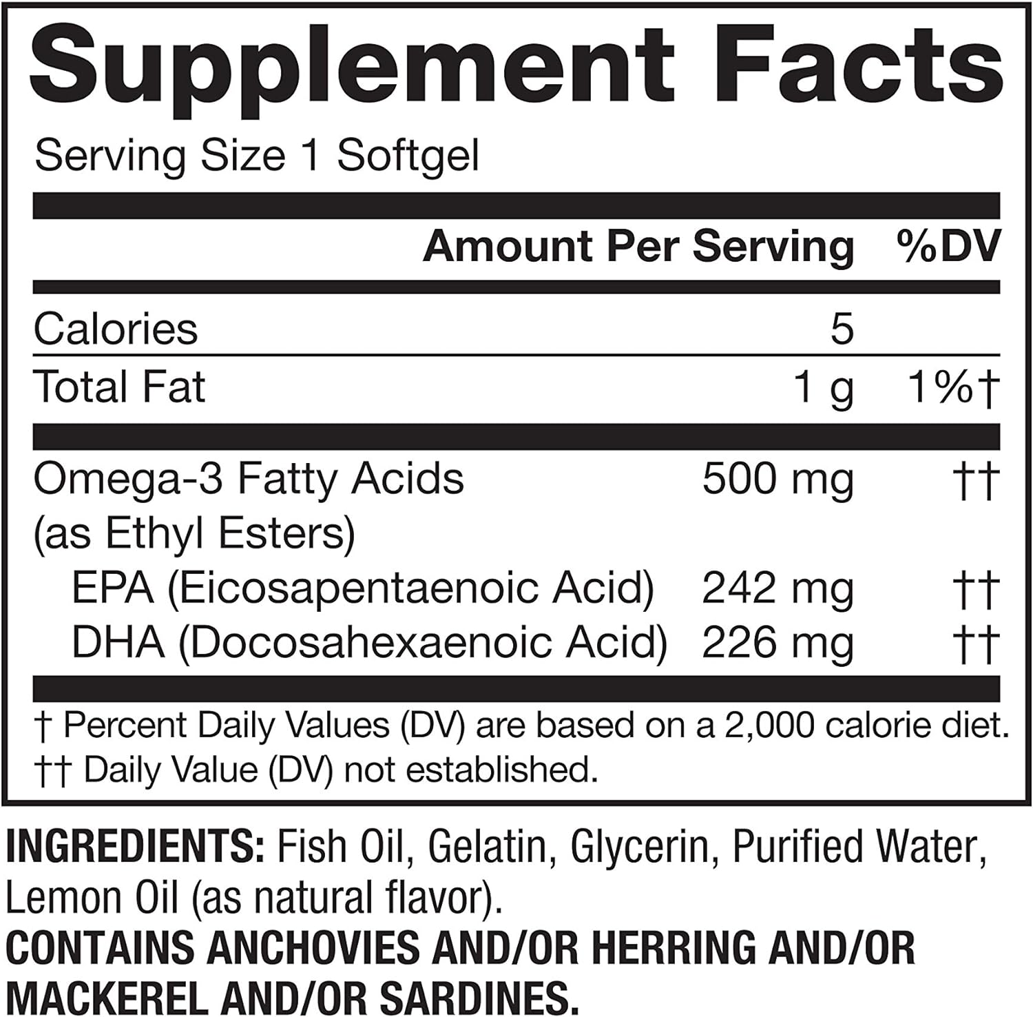 Spring Valley Omega-3 500 mg from Fish Oil, Heart Health, Lemon,120 So