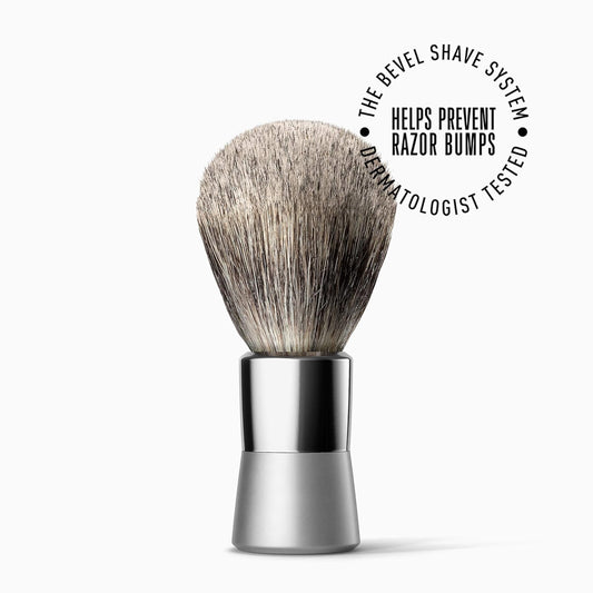 Shaving Brush and Shaving Cream Bundle by Bevel - Includes Vegan Hair Brush and Shaving Cream for Men, Works with Safety Razor, Prevents Razor Bumps