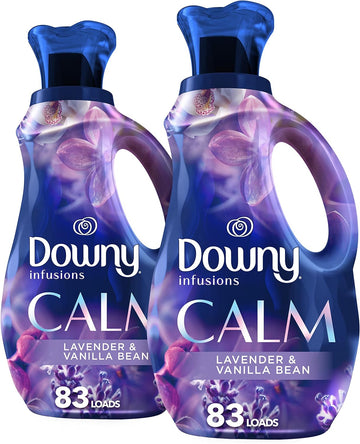 Downy Infusions Laundry Fabric Softener Liquid, Calm, Lavender And Vanilla Bean Scent, 56 Fl Oz (Pack Of 2)