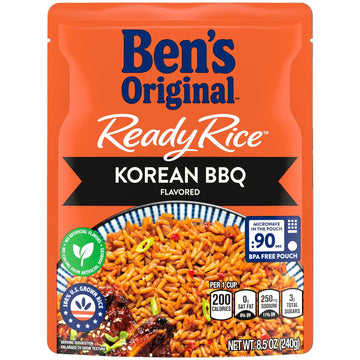 Ben'S Original Ready Rice Korean Bbq Flavored Rice, Easy Dinner Side, 8.5 Oz Pouch (Pack Of 12)