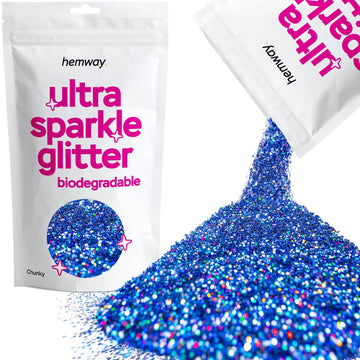 Hemway Eco Friendly Ultra Sparkle Glitter 100G / 3.5Oz - Biodegradable Vegan Cosmetic Safe For Craft Face Hair Nail And Festival Makeup - Chunky (1/40" 0.025" 0.6Mm) - Mother Of Pearl Iridescent